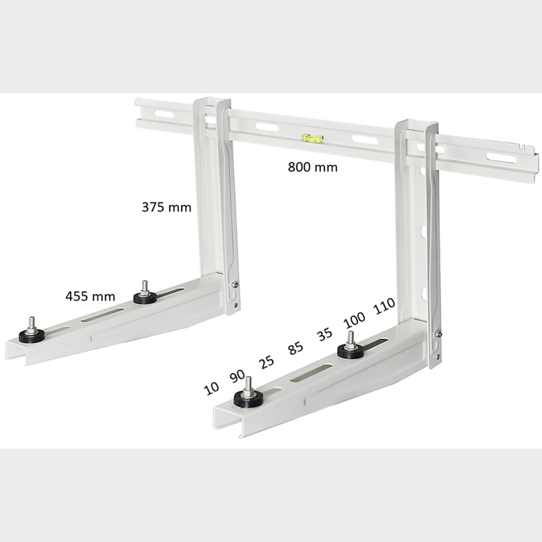 Altech ECO 140 Basic v�gkonsol, B�reevne: 140 kg, H: 380 mm, D: 455 mm, L: 800 mm, hvid RAL 9002, Passer kun til Polaris 9K